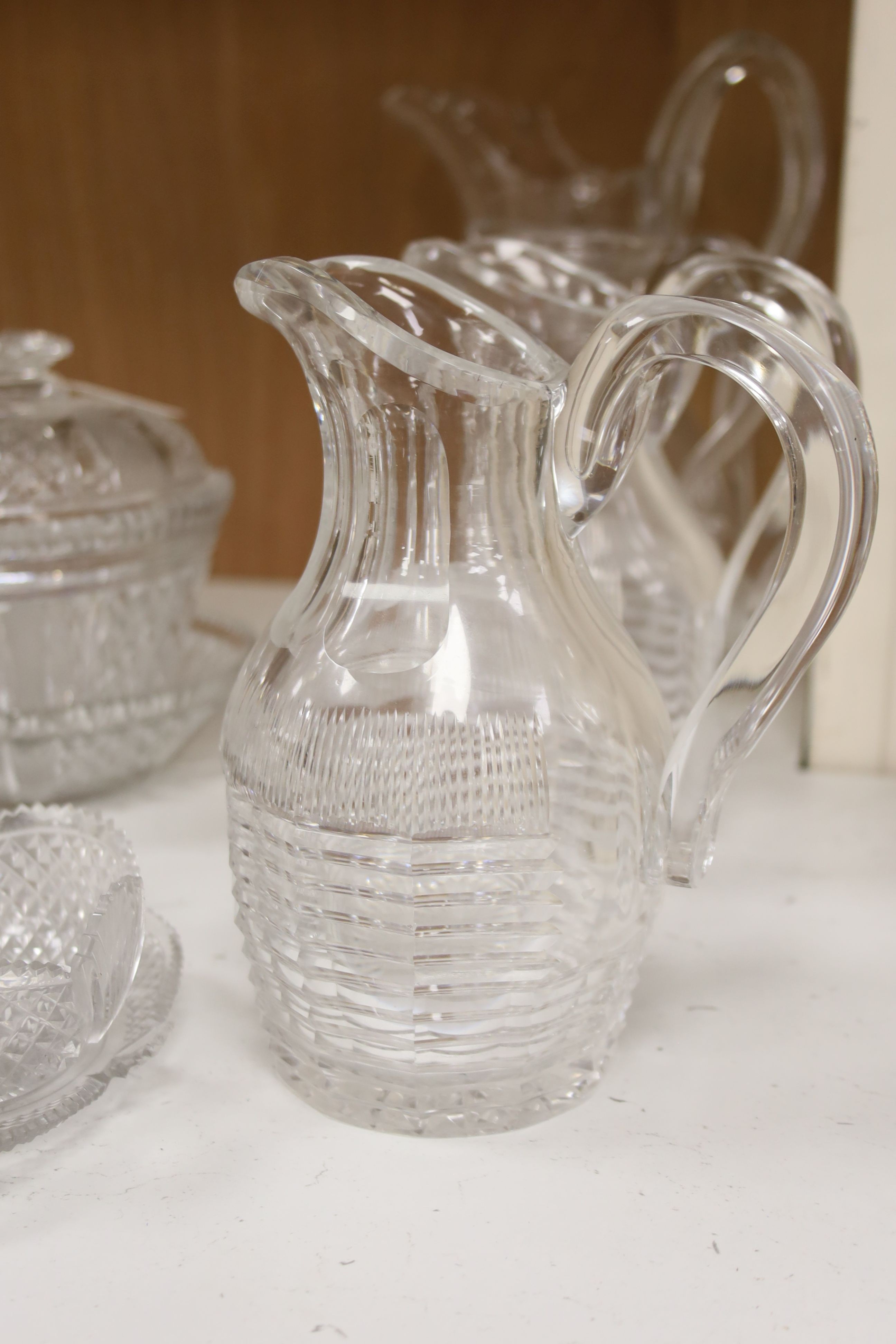 A quantity of deep cut table glassware, 19th century